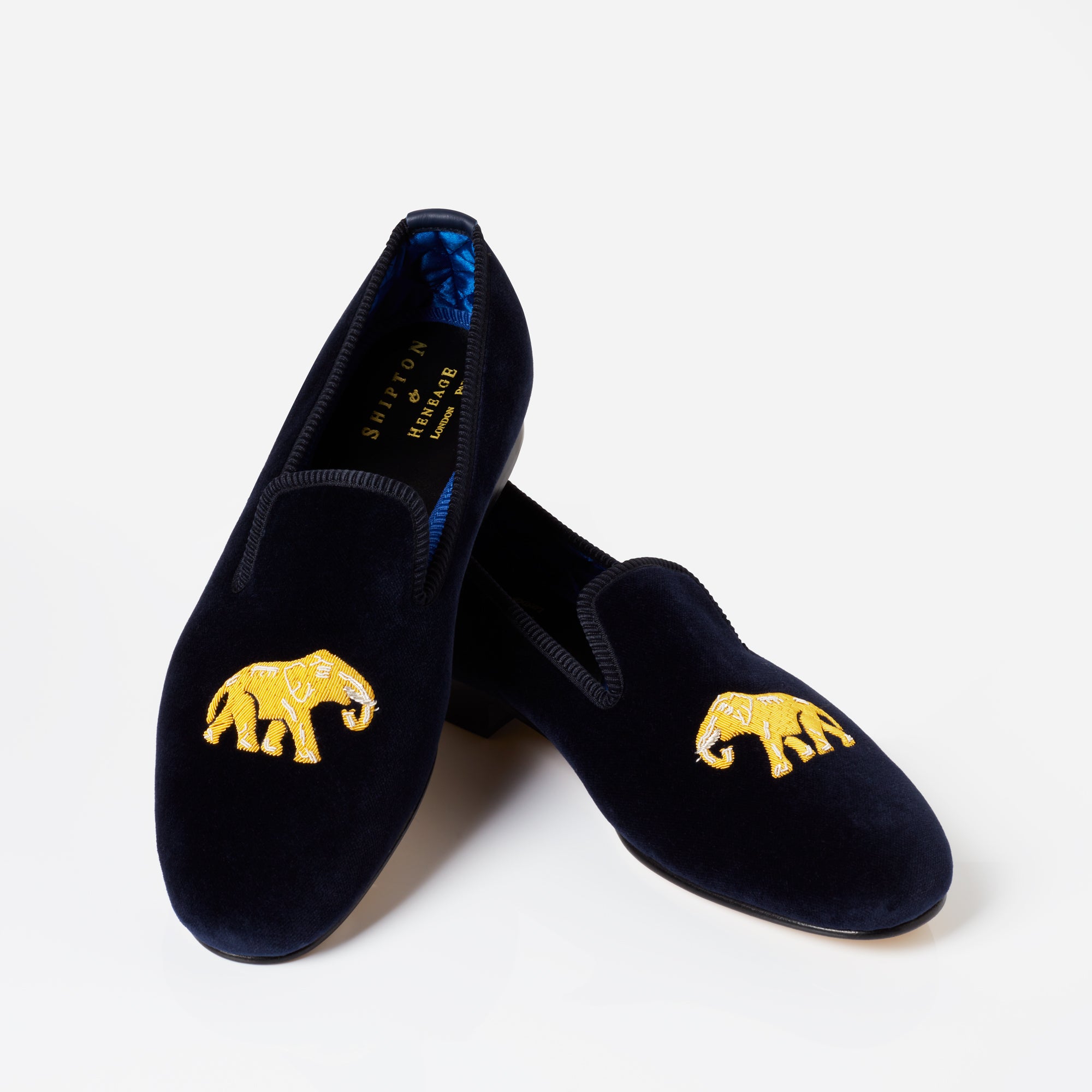 Skull & Crossbones Black Velvet Slip On Slippers UK 7 - Abbot's Shoes
